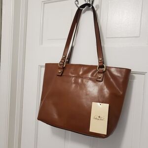 NWT Patricia Nash Heritage Collection Alessano British Tan Leather Tote Ret $289